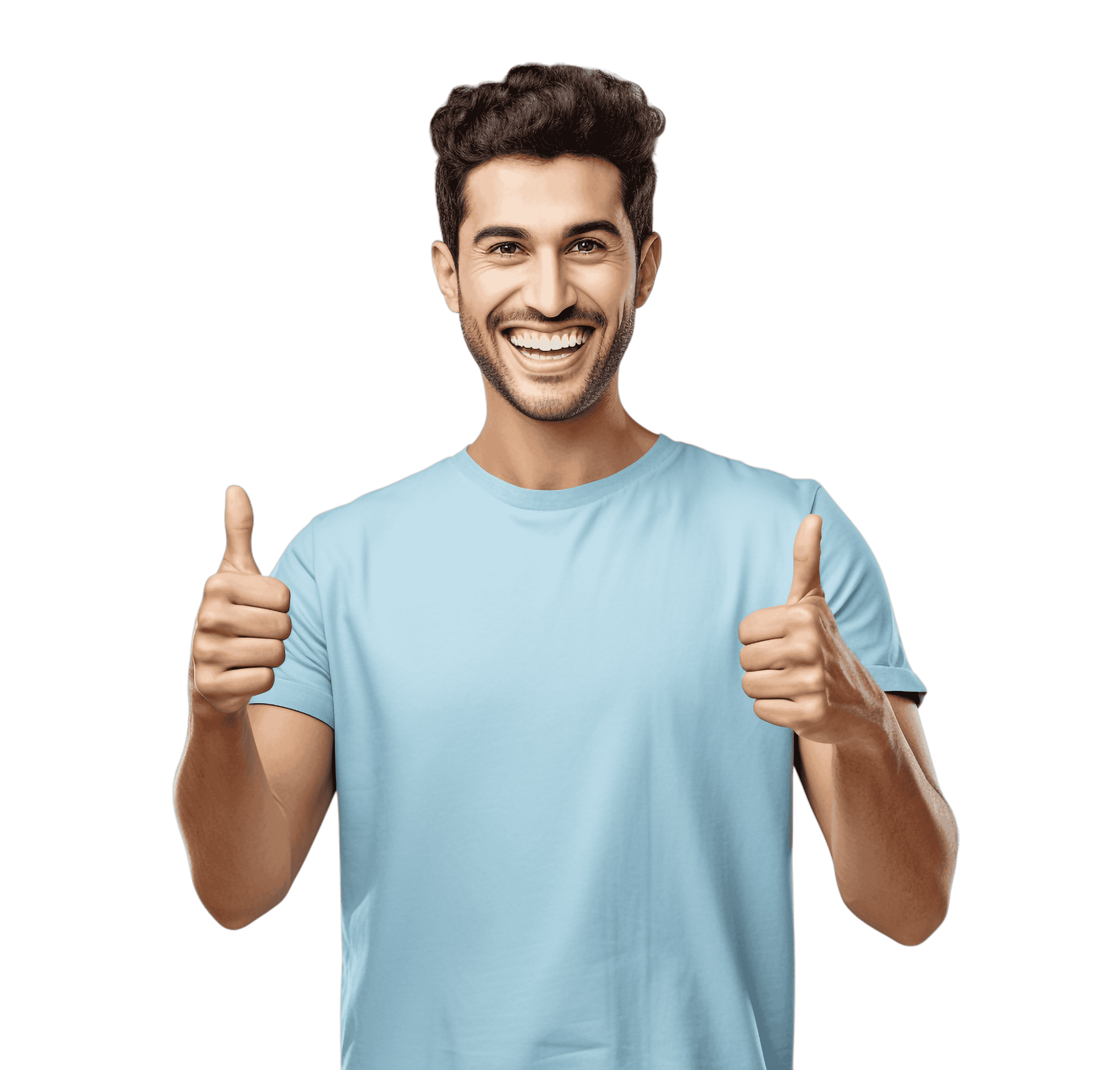 Professional giving thumbs up